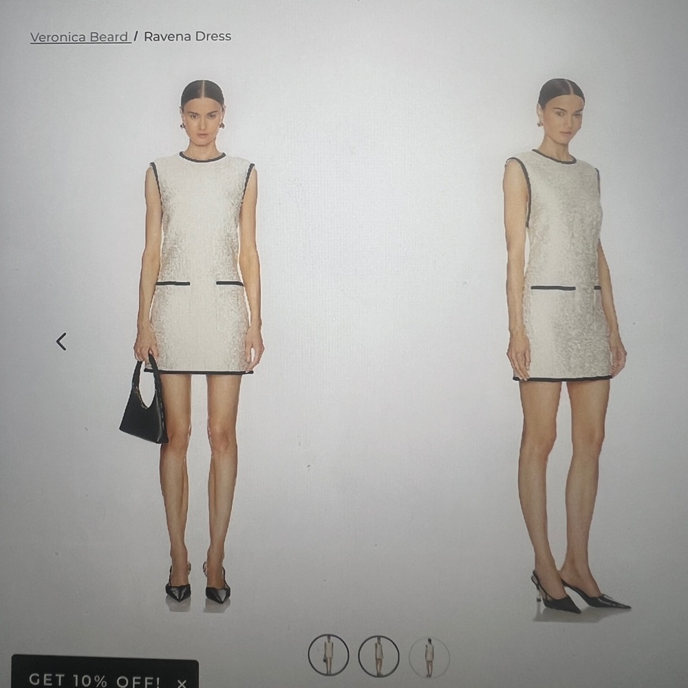Veronica Beard Ivory Mini Dress with Black Trim BRAND NEW